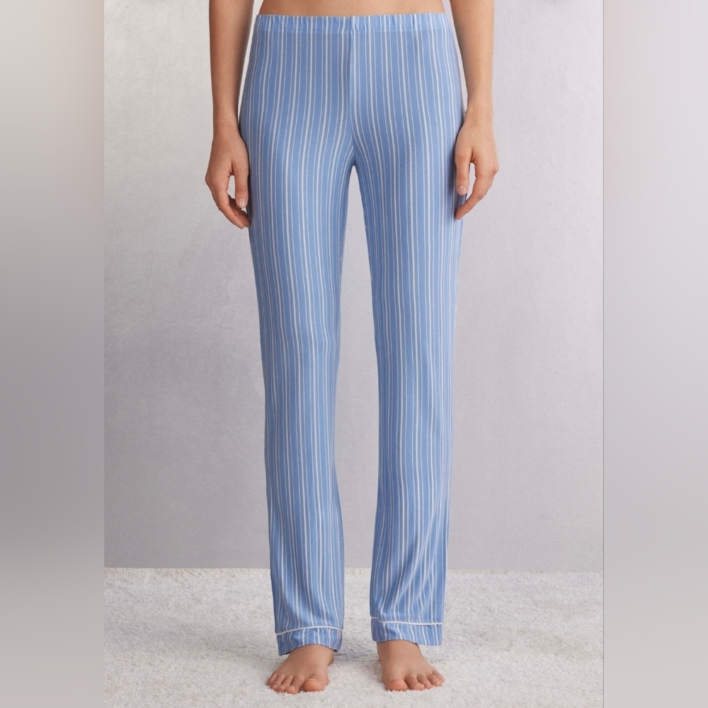 Intimissimi Oxford Stripes Straight Modal Pants